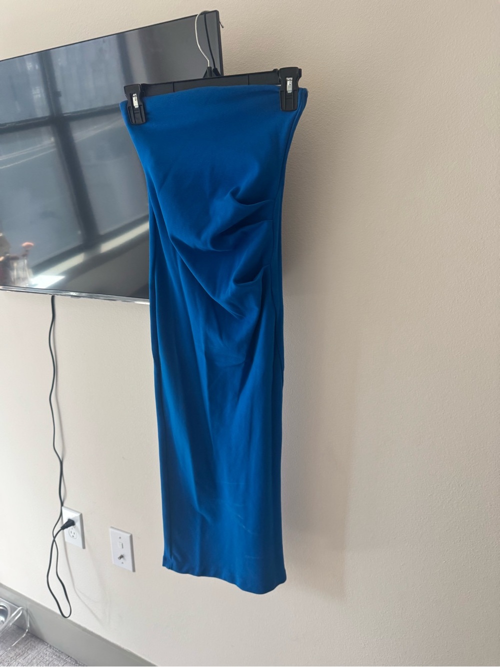 Zara Royal Blue Draped Midi Skirt